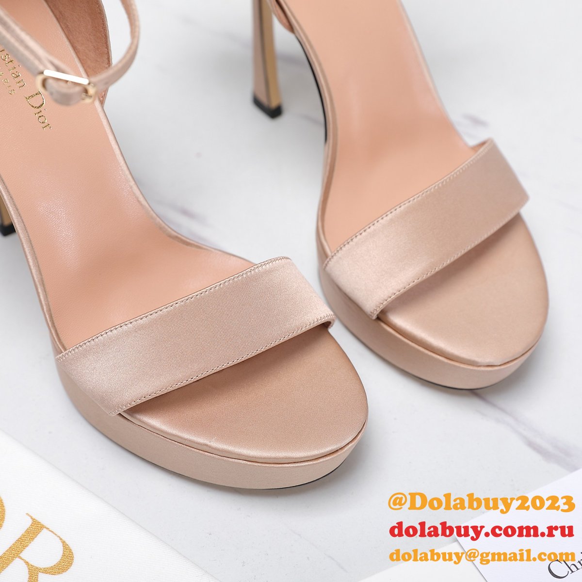 Duplicate Mlle Dior Heeled Sandal Top Quality