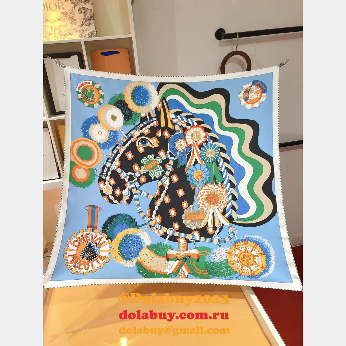 Designer Fake hermes twill silk scarf