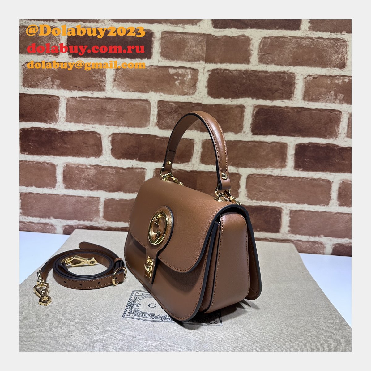 high quality G*u*i blondie top-handle 735101 designer bag