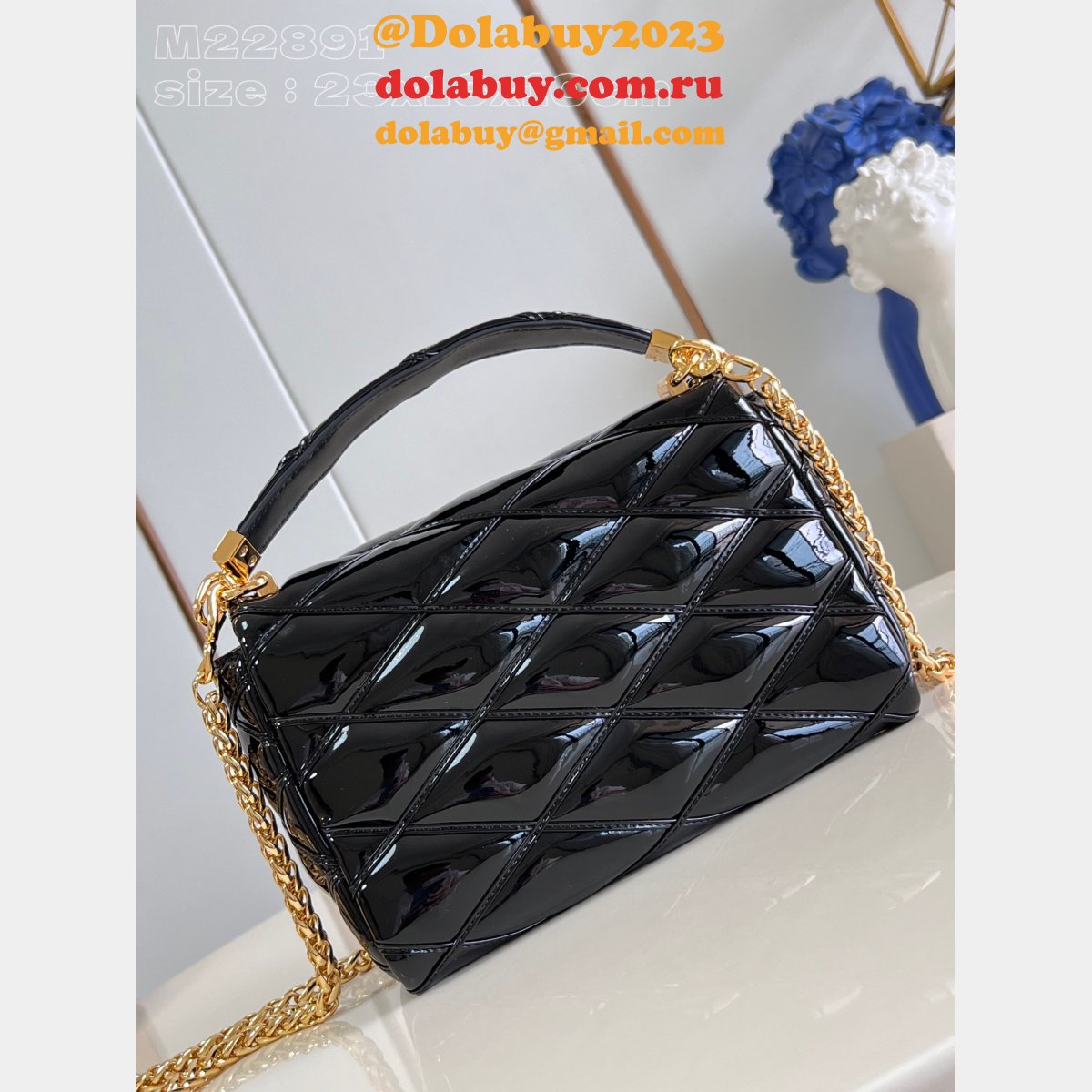 Black M22891 GO-14 MM Malletage Outlet Louis Vuitton Replica Bag