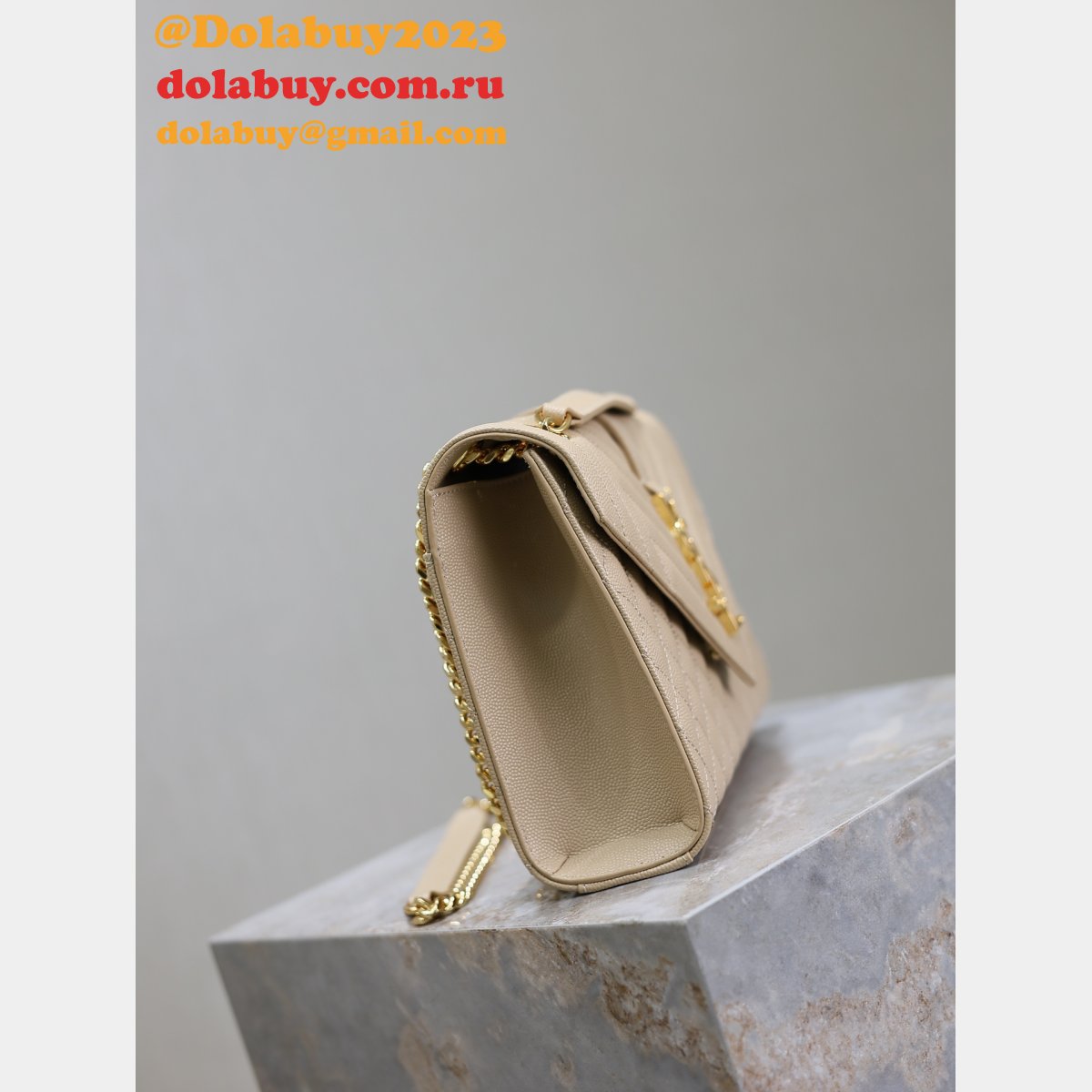 Top Quality Yves Saint Laurent Caviar Leather Envelope Bag
