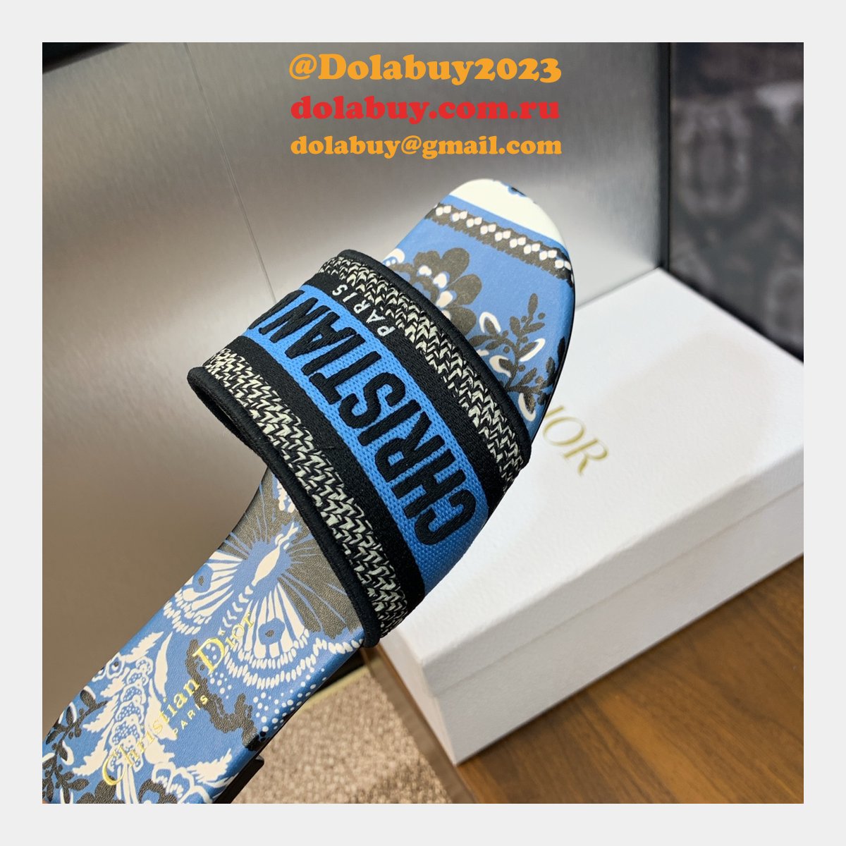 High Quality Dior Dway Heeled Slides Replica Shoes