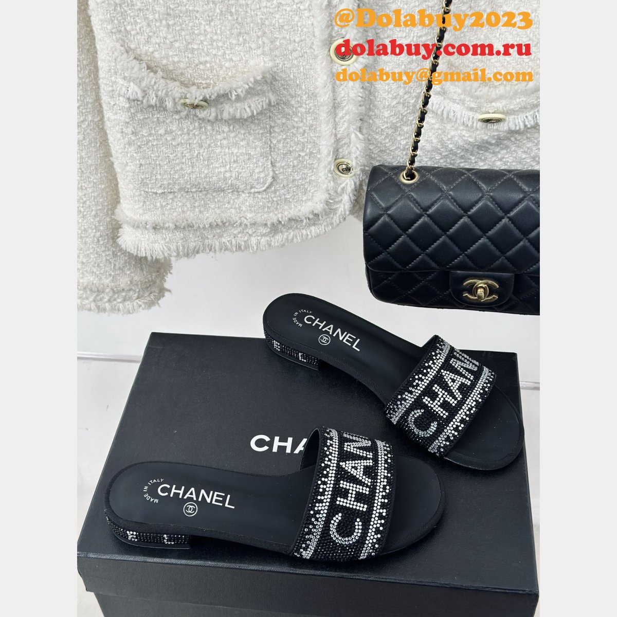 Slippers Heel Flat 6CM Replica Designer Shoes Online Store