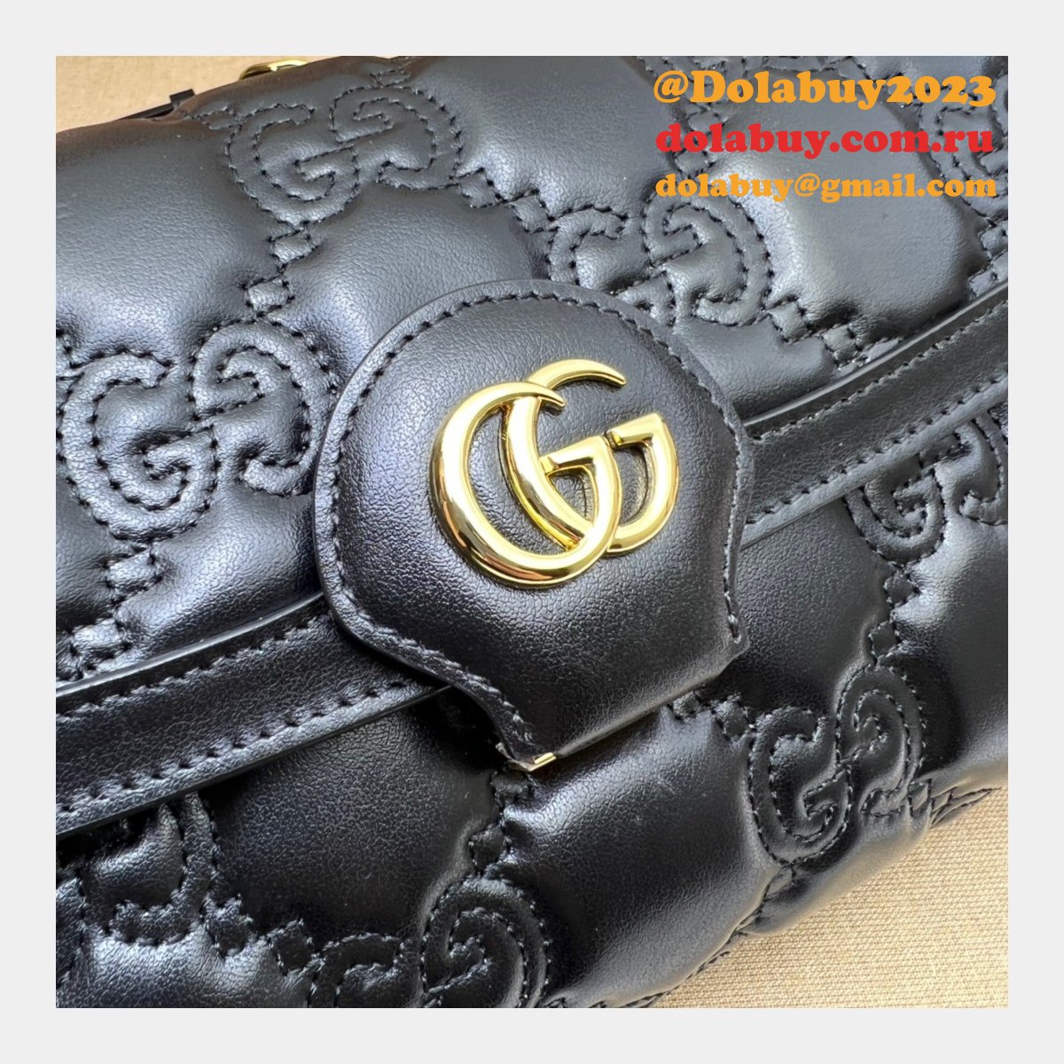 G*u*i design 724529 gg matelasse replica top bag