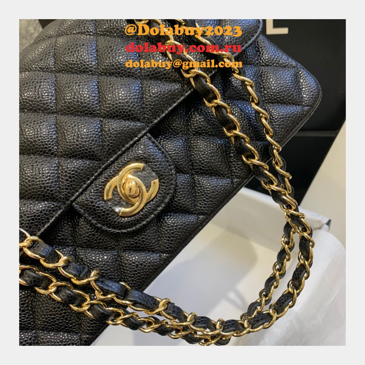 New CC 2021 Replica Quilted Caviar Leather Caviar CF1112 25CM Bags