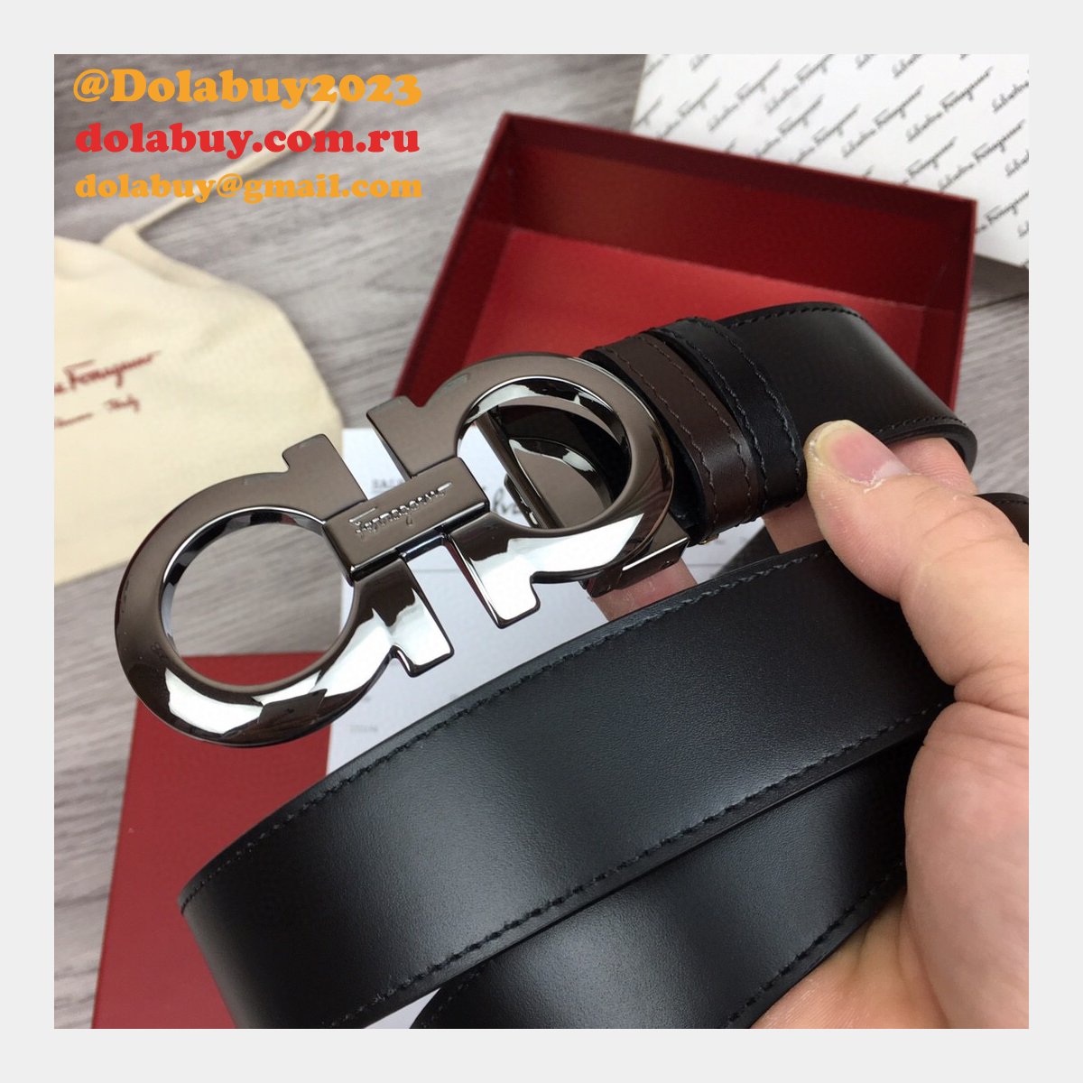 Replica Designer Salvatore Ferragamo 35 mm Black Belts