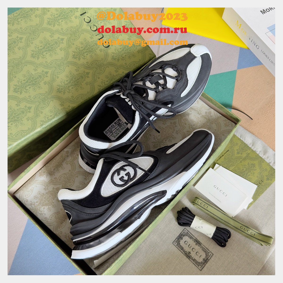 Luxury Designer gucci men RUN TRAINER shoes
