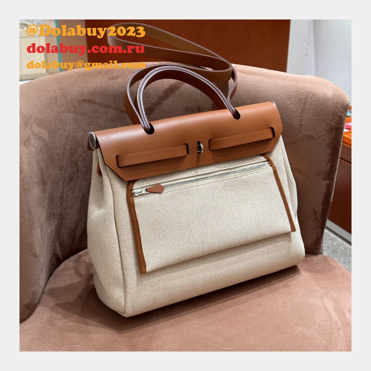 Replica Hermes Herbag Cabine Zip 31CM Pig-Nose Online Dolabuy Bags