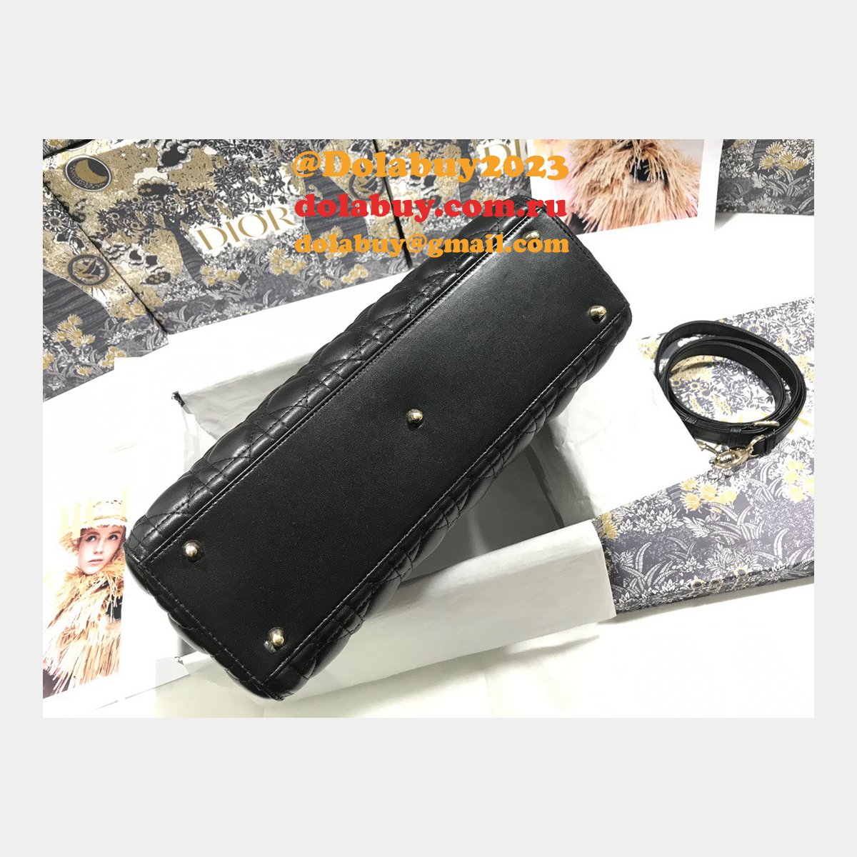 Inspired Duplicate dior lady lambskin 32CM HANDBAG