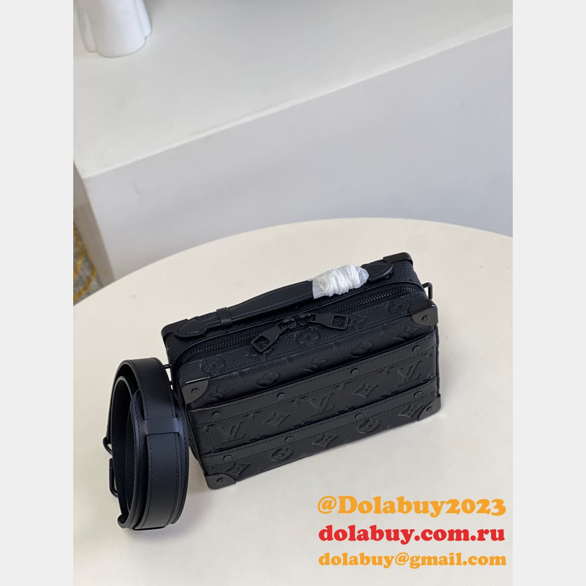 Louis Vuitton Luxury M59163 Black Handle Soft Trunk Taurillon Monogram Men Bags