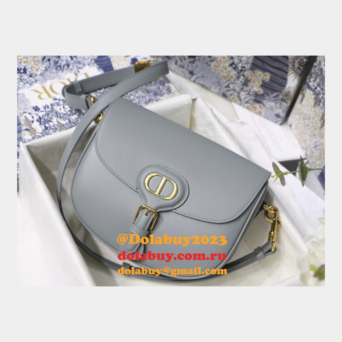Best Replica Dior Bobby Bag Gray Box Calfskin