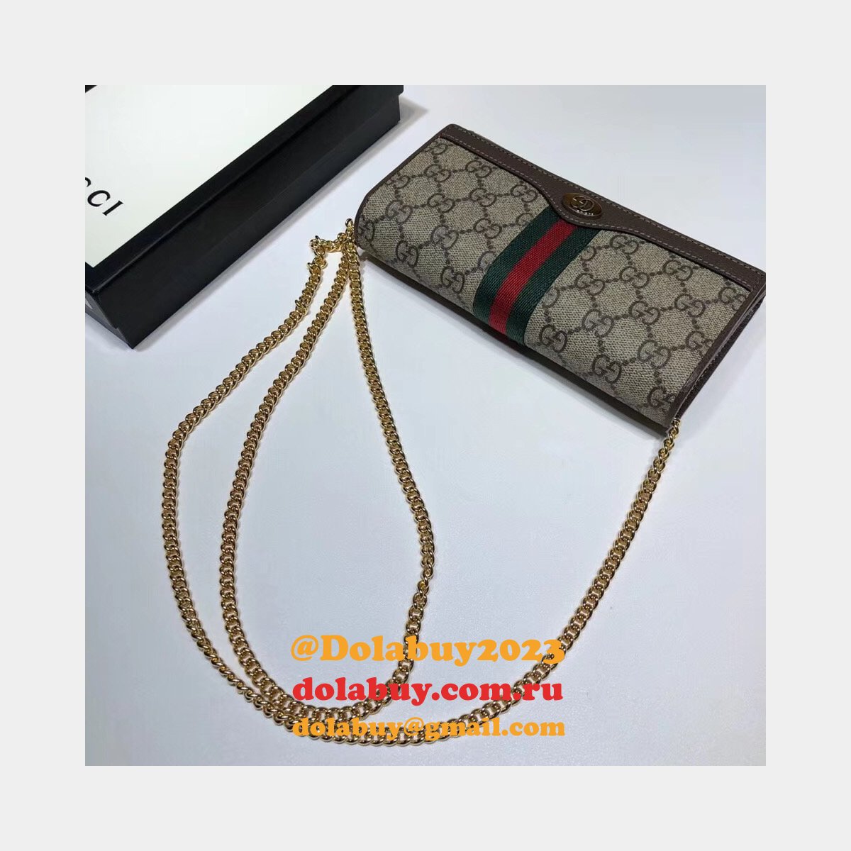Replica Ophidia GG chain wallet 546592