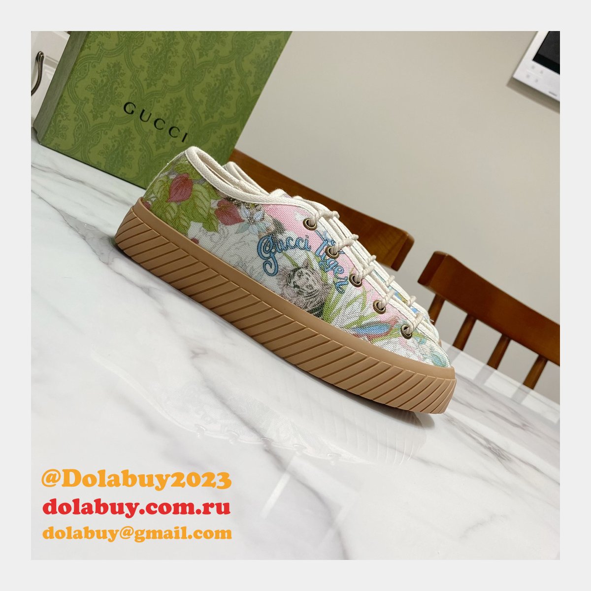 G*u*i shoes replica double g canvas 1:1 mirror high-quality