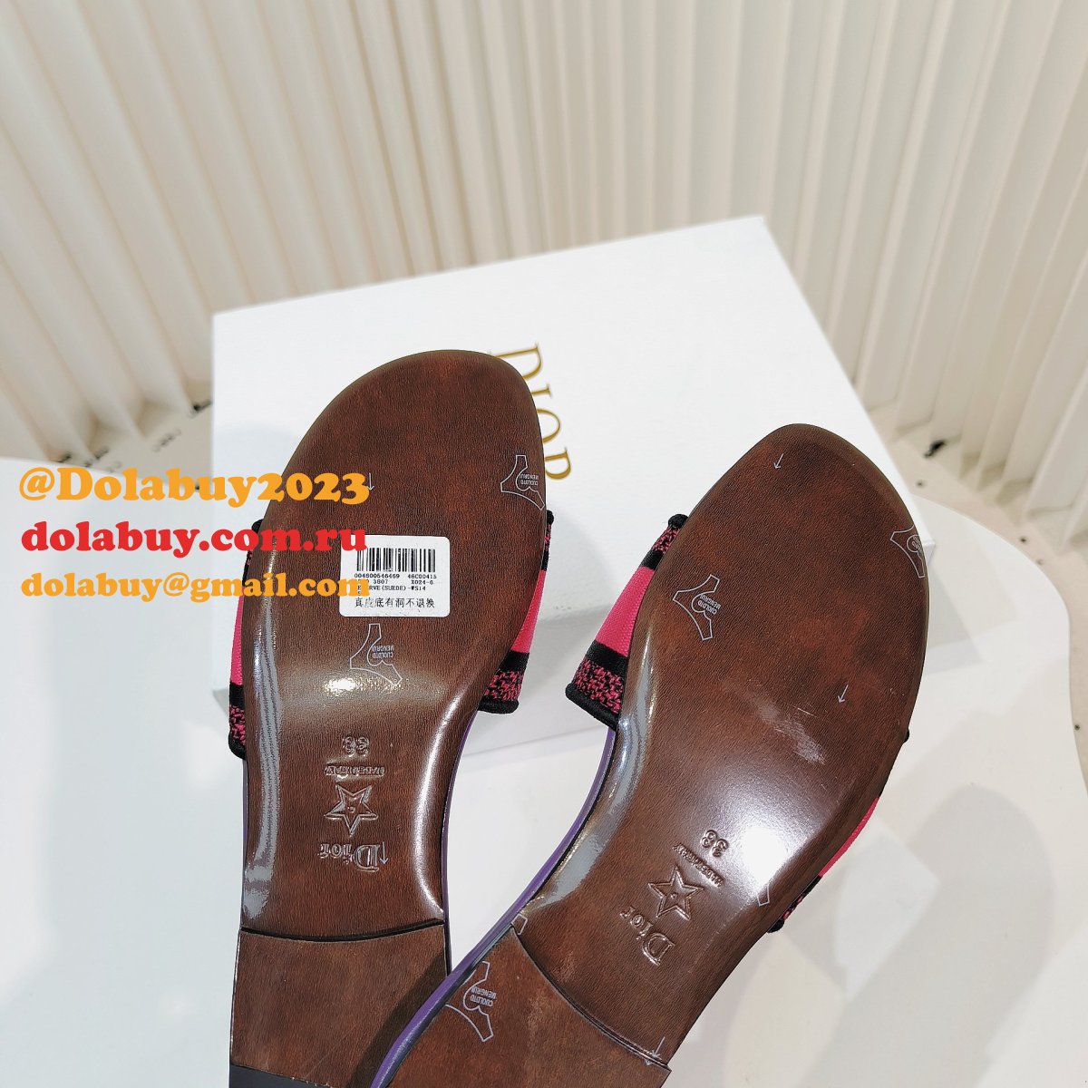 Top Quality MISS DIOR Flat Slipper DWAY SLIDE