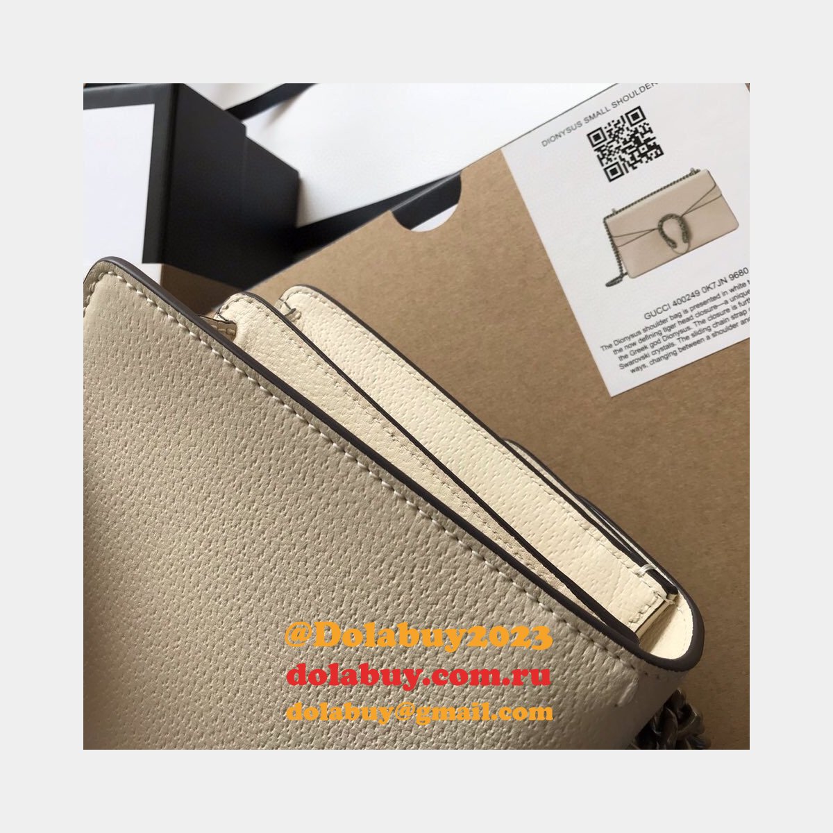 wholesale replica G*u*i 400249 dionysus gg supreme shoulder white bag