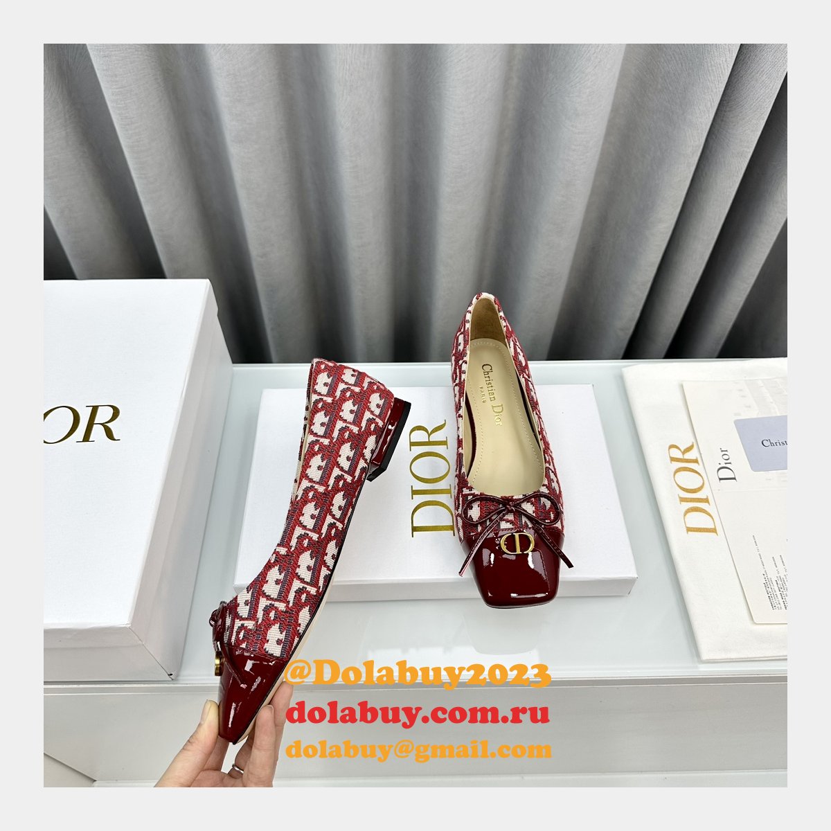 Duplicate DIOR D-Doll BALLET FLAT Designer