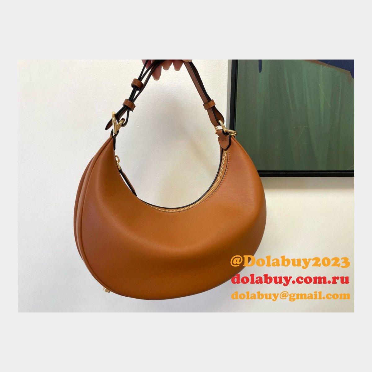 Best Fendi Fendigraphy leather shoulder hobo bag