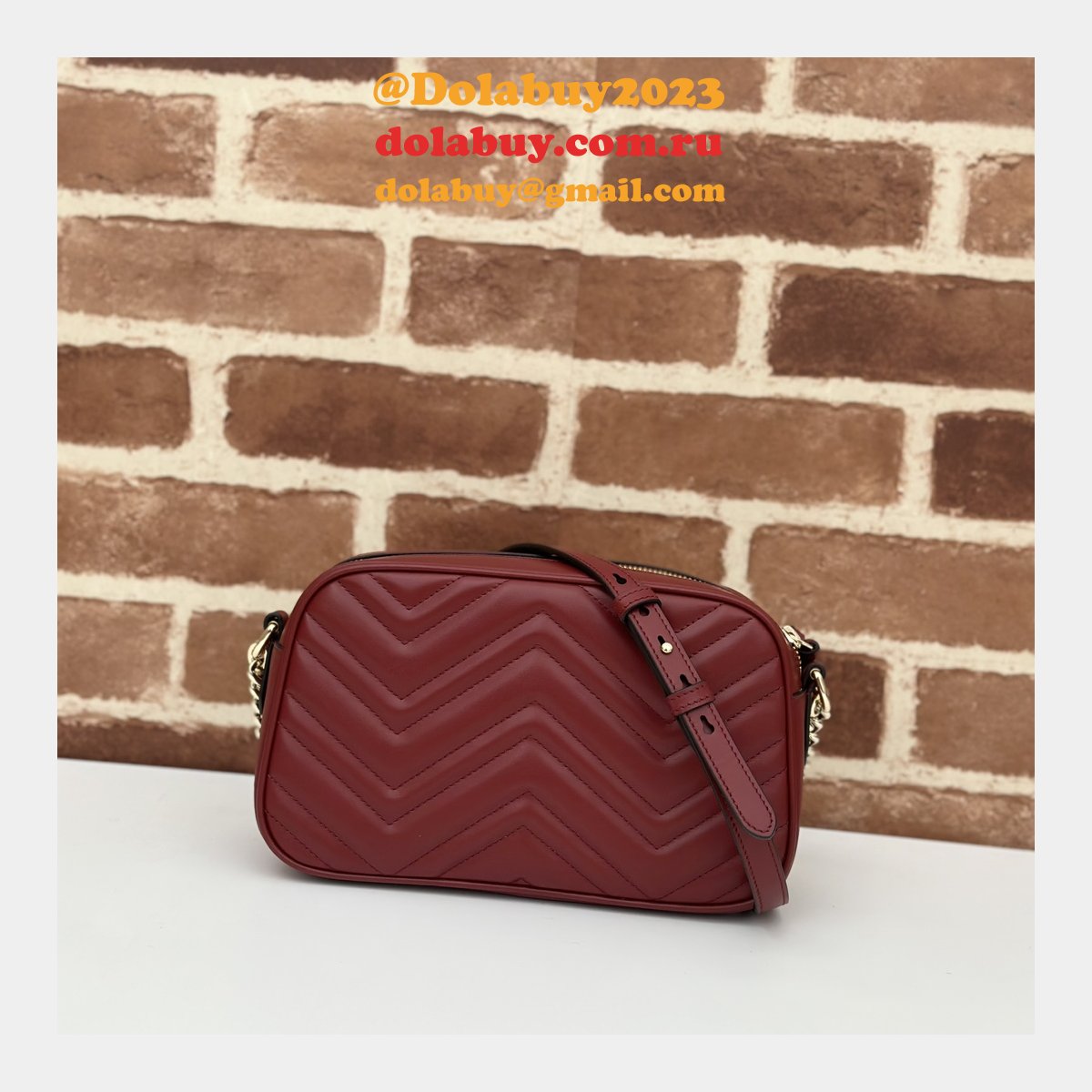 Gucci Perfect Knockoff Luxury 447632 GG Marmont Small Matelassé Shoulder Red Bag