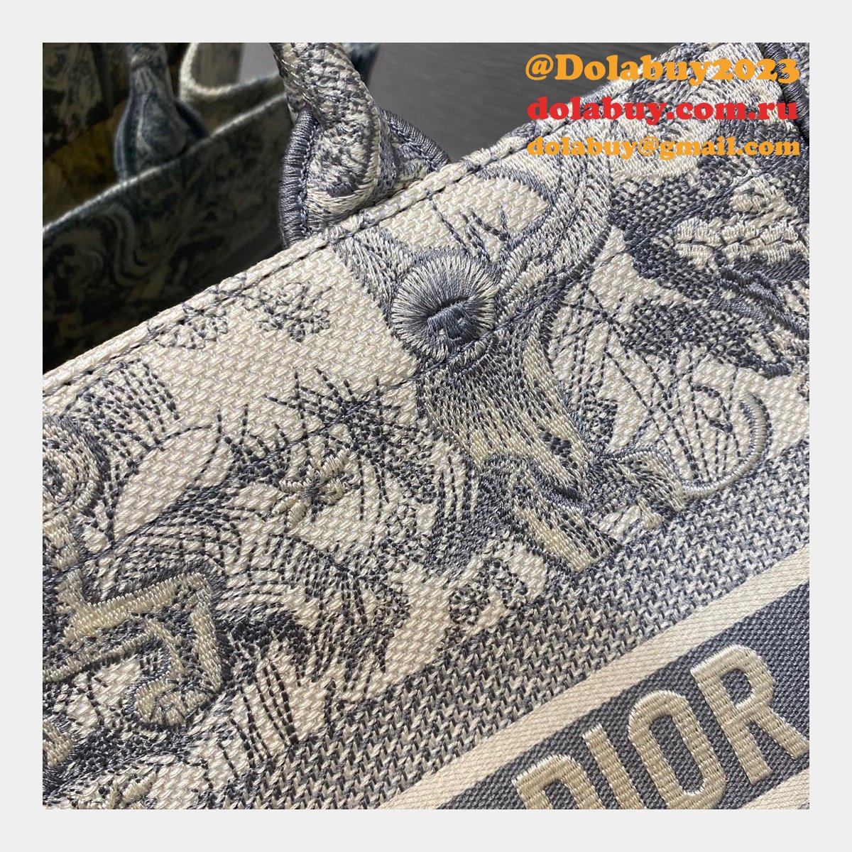 Best Christian Dior CD Book Tote Grey Tiger High Quality Bags