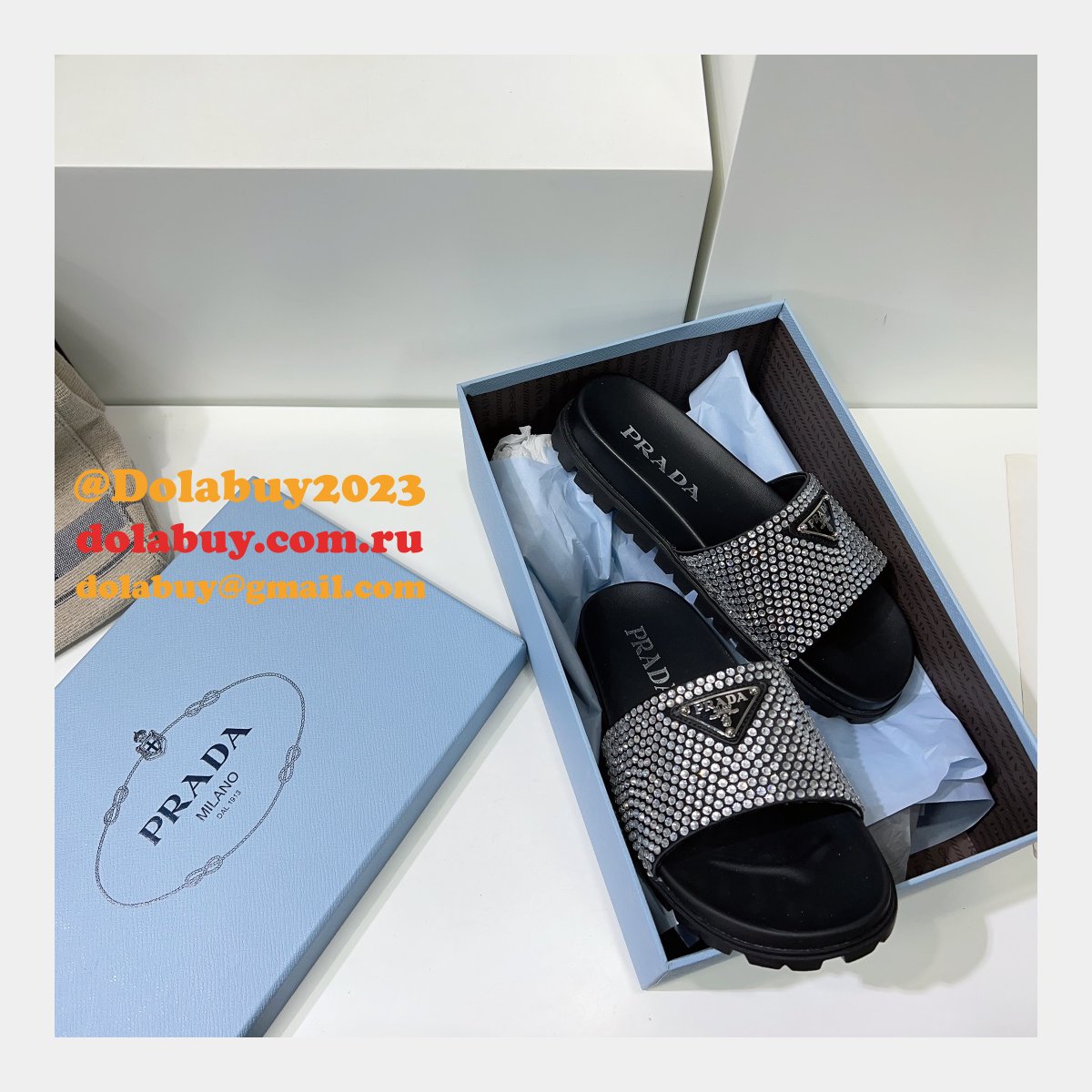 Our Dolabuy Webstore Prada Replica High Quality Flat Sandals