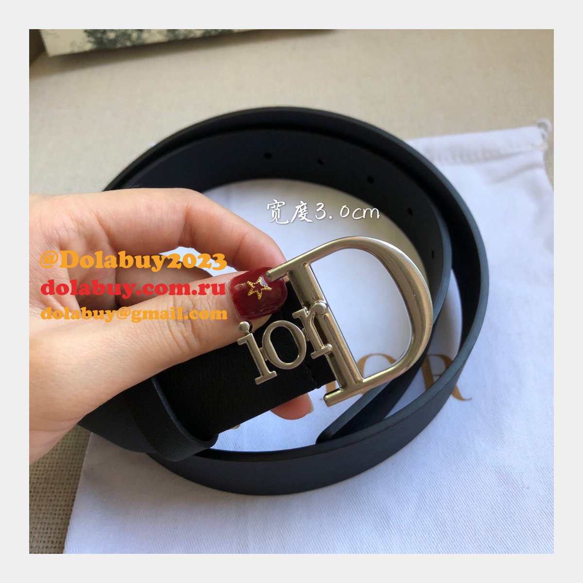 High Quality Christian Dior AAA Belts red/black/brown 30mm Cheap