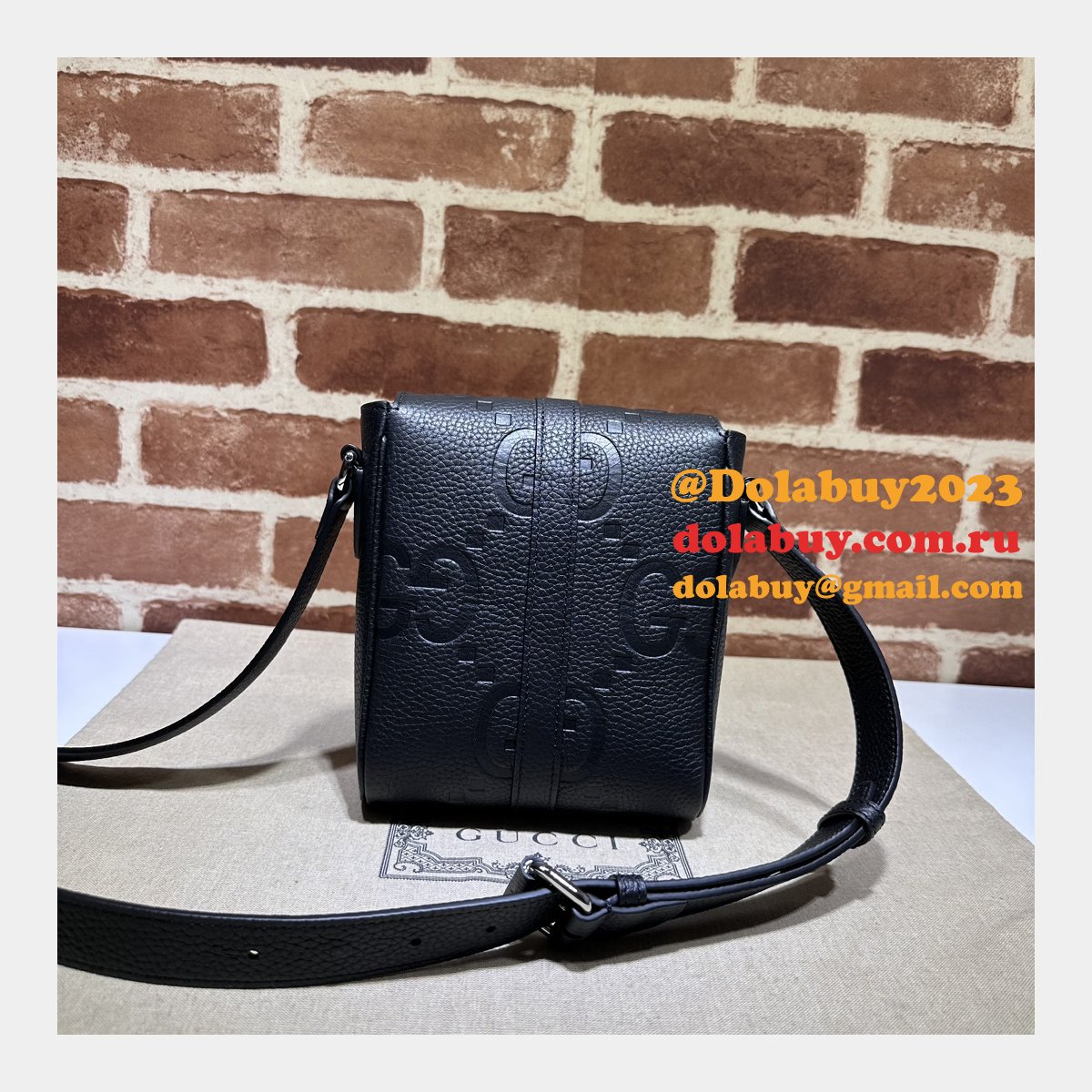 Jumbo GG 1:1 Mirror Messenger 760235 Gucci Replica Bag