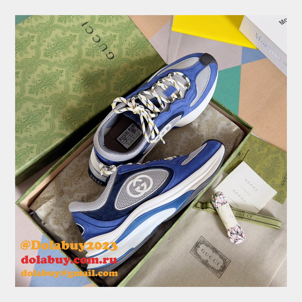 Luxury Designer gucci men RUN TRAINER shoes