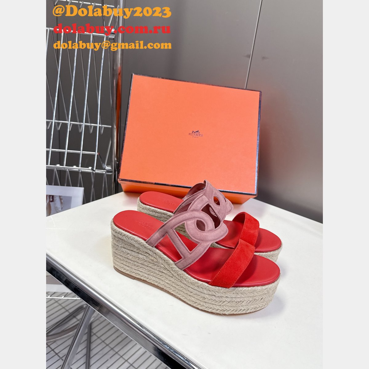 Inspired Hermes Wedge High Heel Sandals