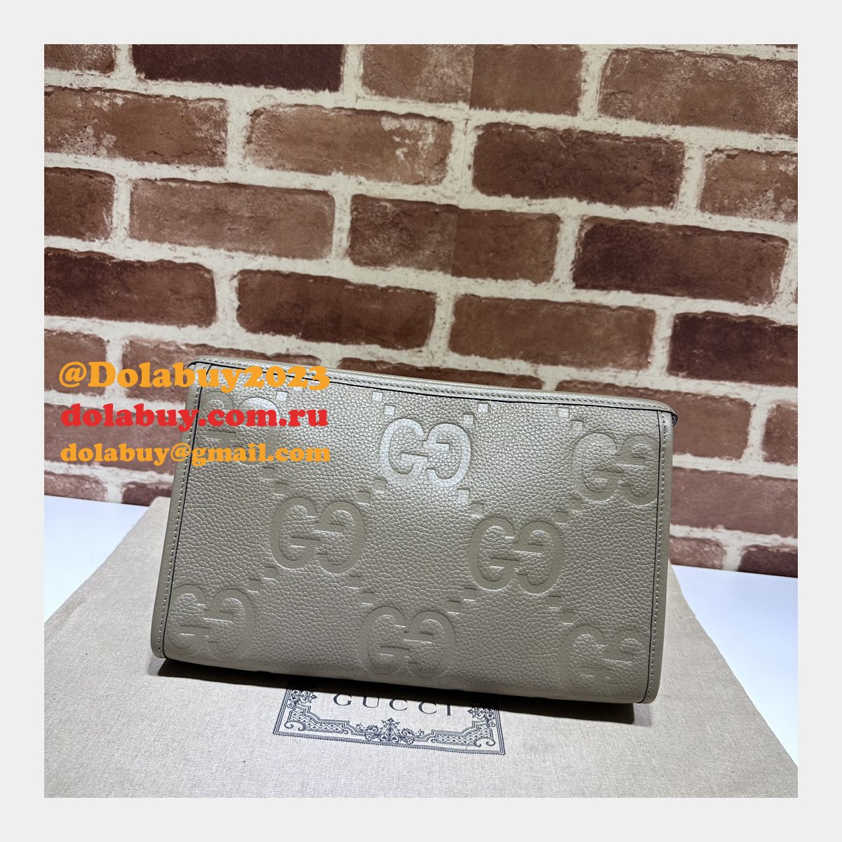 Sale 1:1 Gucci Jumbo GG Pouch 739490 Replica Handbag