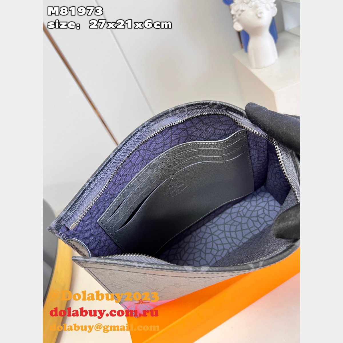 Designer LV x YK Pochette Voyage Monogram Eclipse M81973 Bag