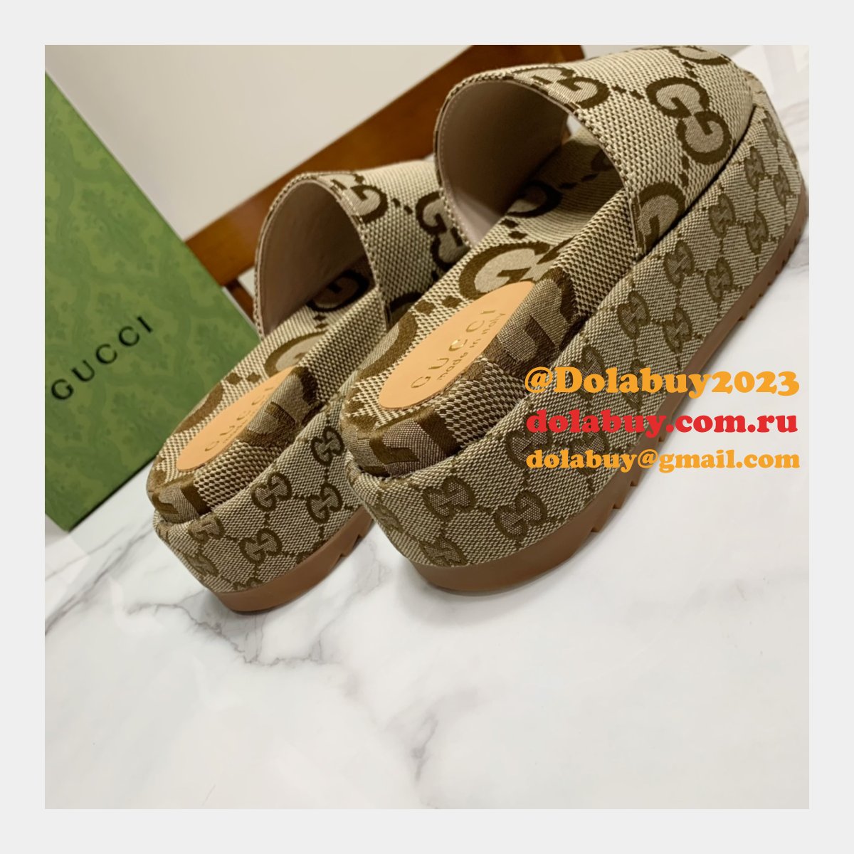 canvas slippers replica G*u*i best high quality shoes