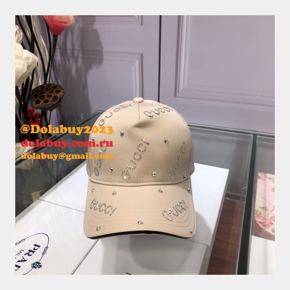 Fashion Gucci with diamond logo Baseball cap