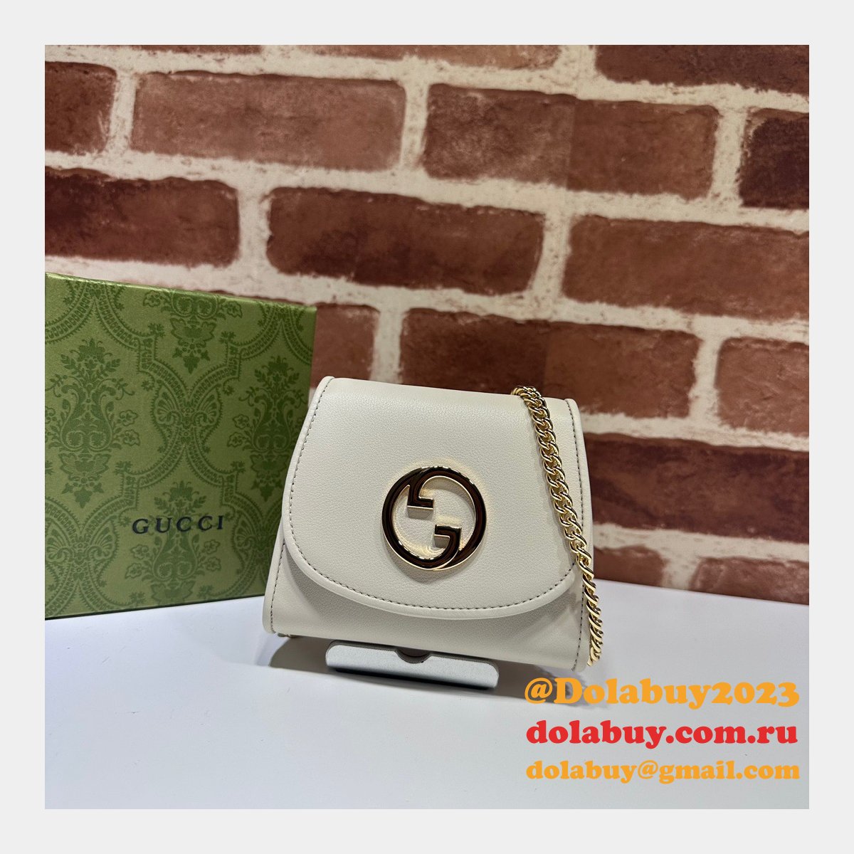 G*u*i fake blondie compact chain wallet top quality 725219 bag