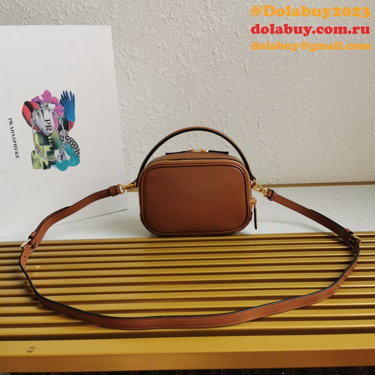Prada 1BH203 Saffiano Leather Replica Envelope Best Bag