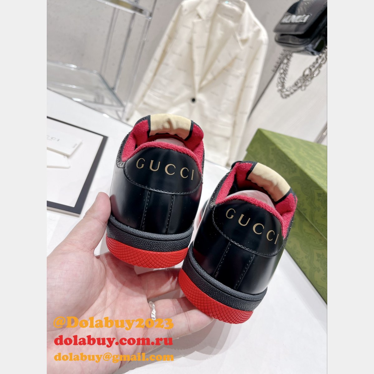 G*u*i dirty embroidery cowhide shoes replica shop