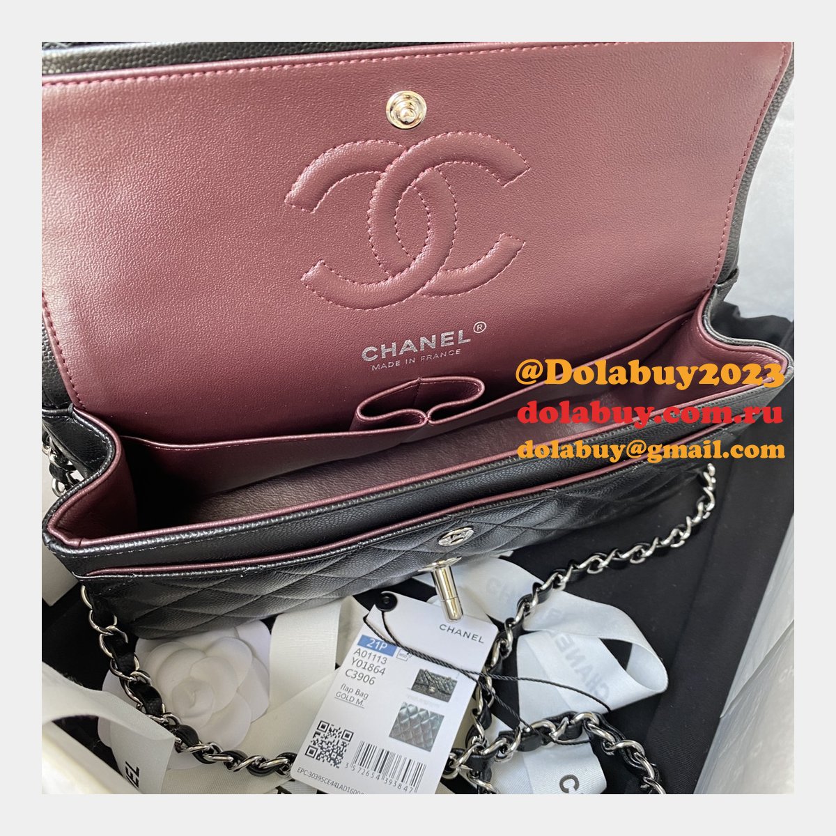 7 Star CC Small Flap Caviar Leather CF 23cm Bag