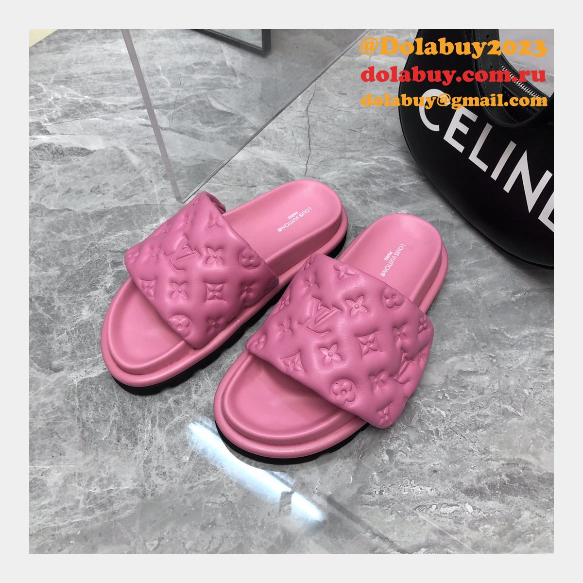 Perfect Louis Vuitton Pool Pillow Flat Comfort Mule Fake Shoes