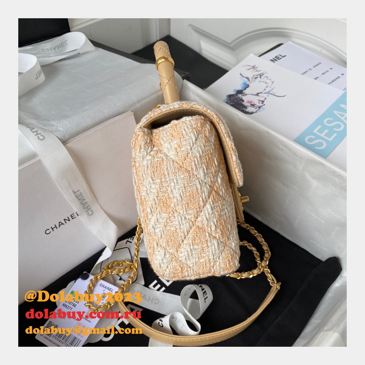 New 1:1 Mirror Flap Bag AS4035 Top Handle Luxury