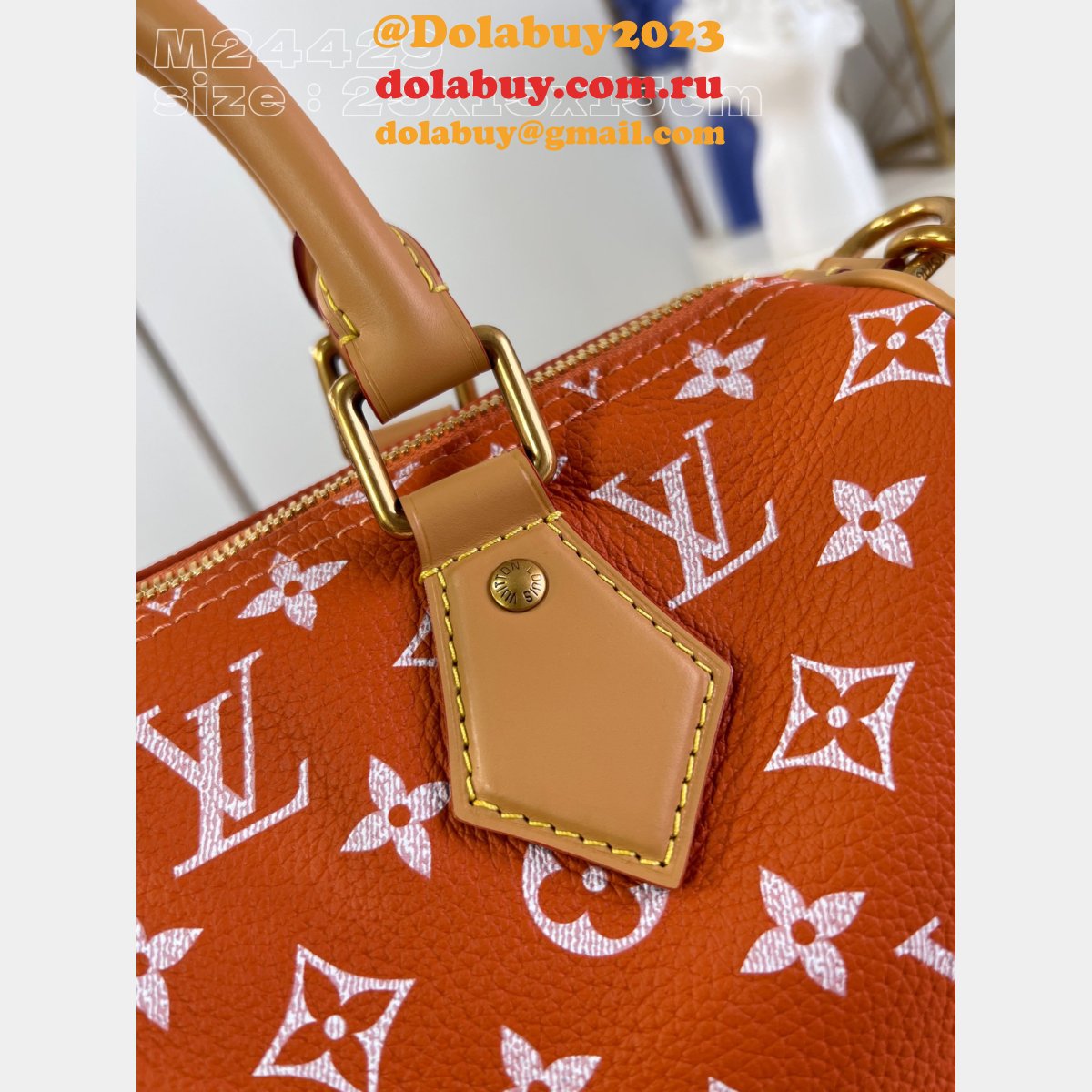 Keepall Bandoulière 50 M24429 Orange Designer Louis Vuitton Copy Bag