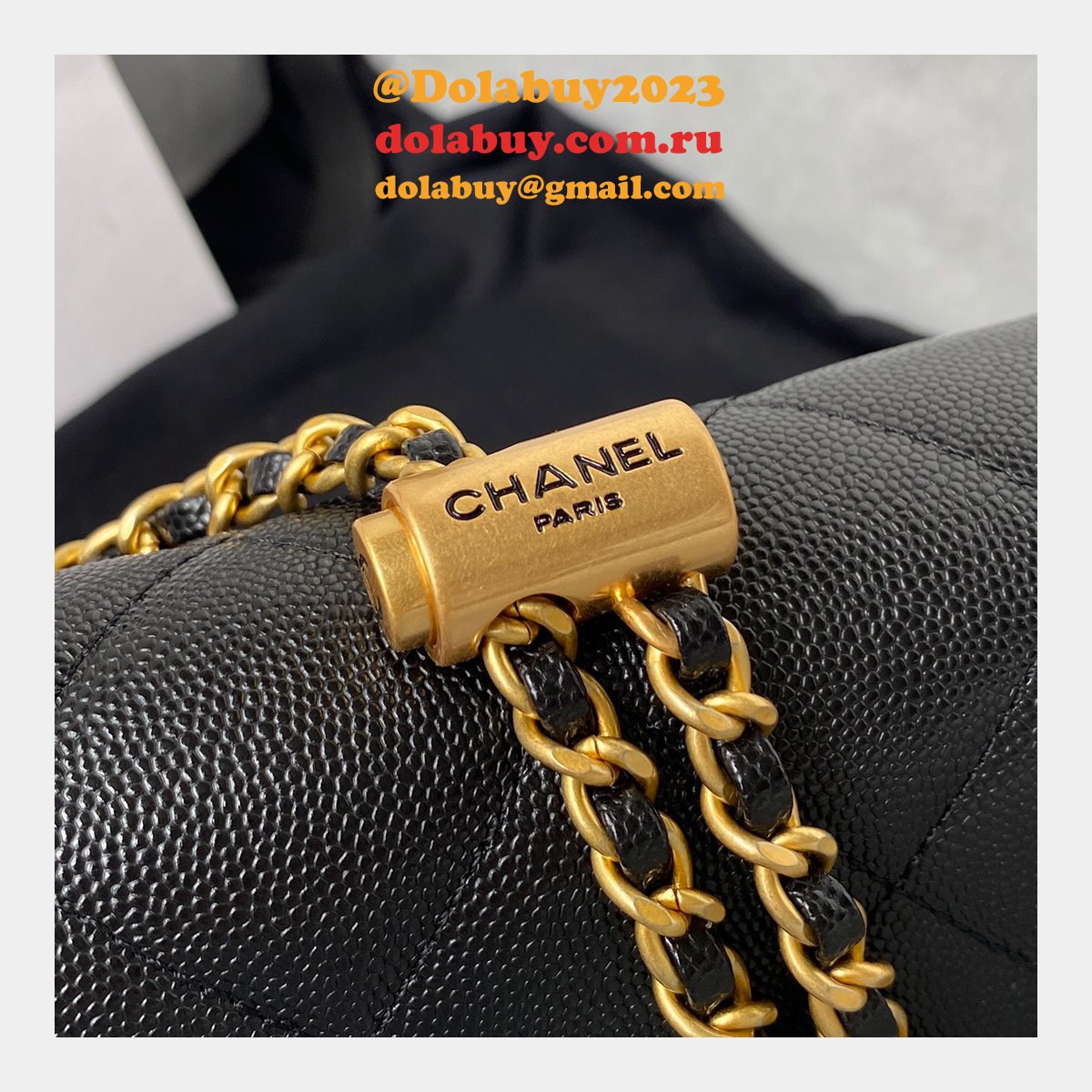 High Quality Designer Replica Mini AS2855 Flap Bag Iridescent Grained Calfskin & Gold-Tone Metal