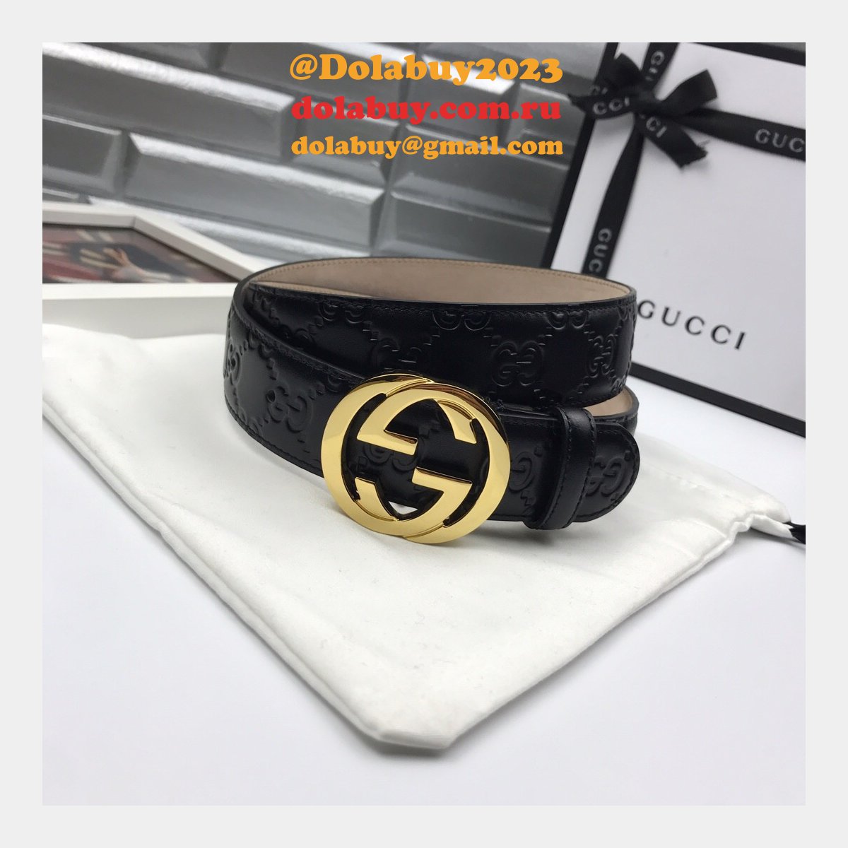 high quality G*u*i replica leather belts