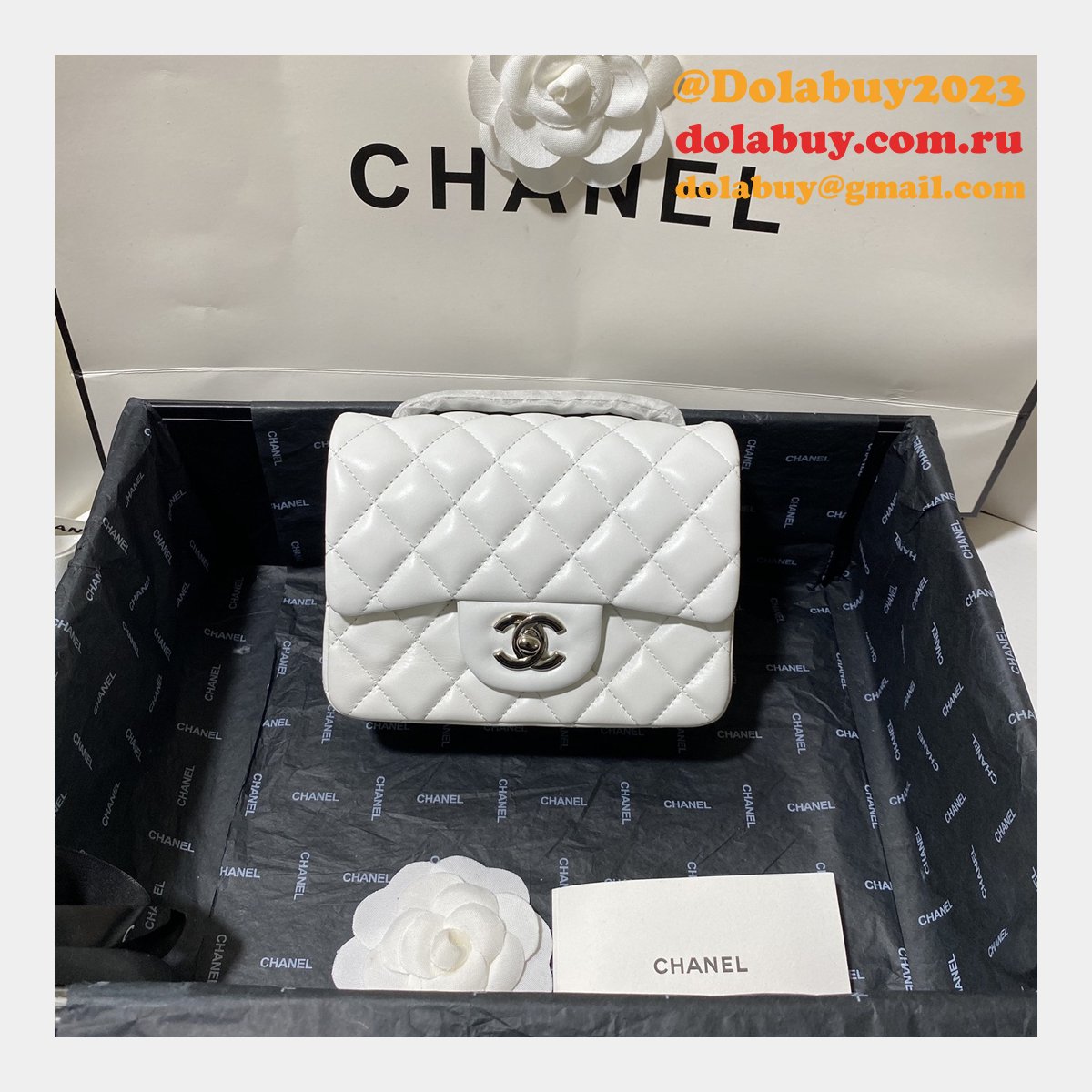 Knockoff CC Lambskin Flap Bag 17cm AS1115