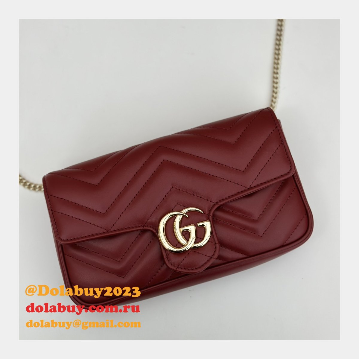 Gucci Replica GG Marmont Mini Crossbody Luxury 751526 Red Bag