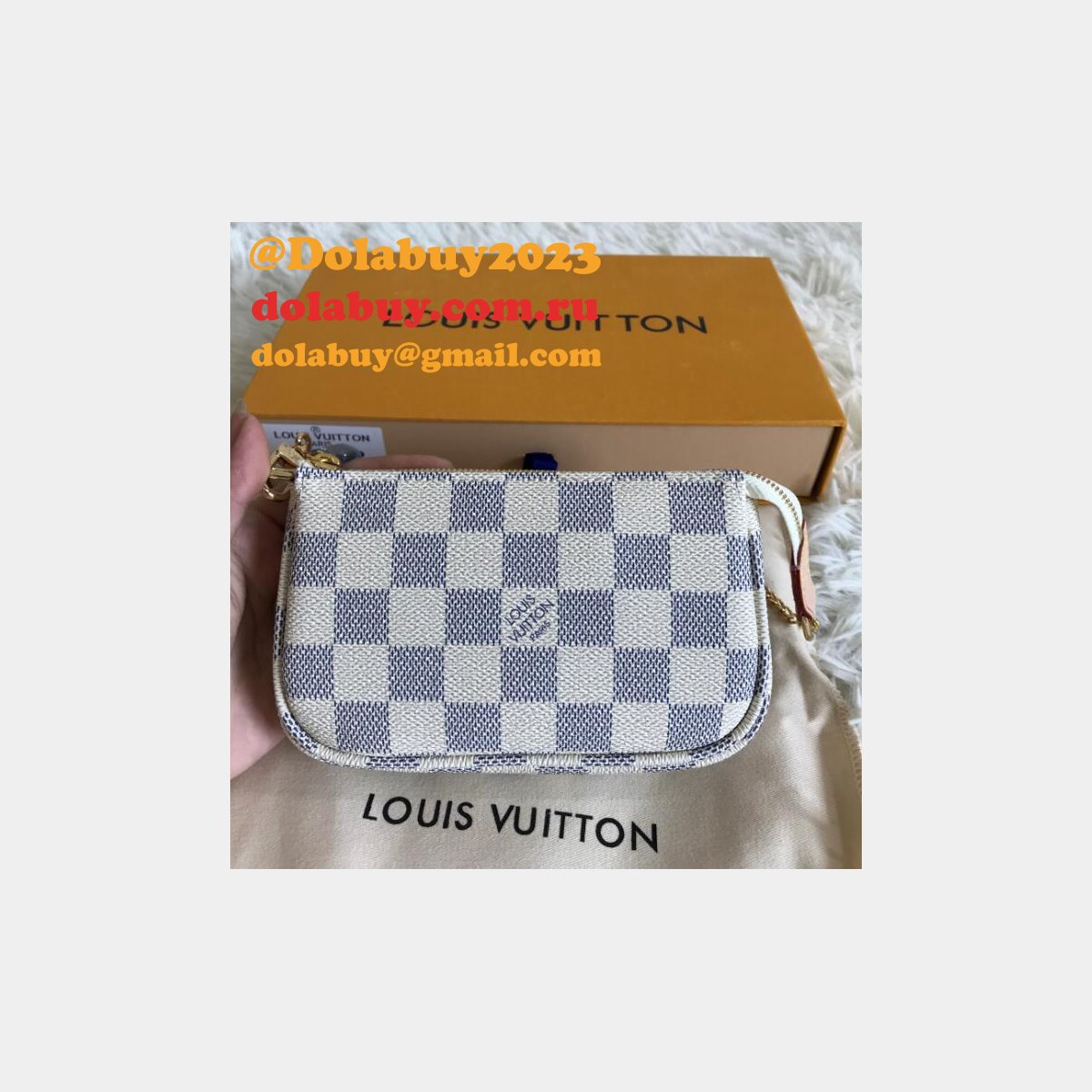 Louis Vuitton Monogram MINI POCHETTE N58010 Doamier Azur Canvas