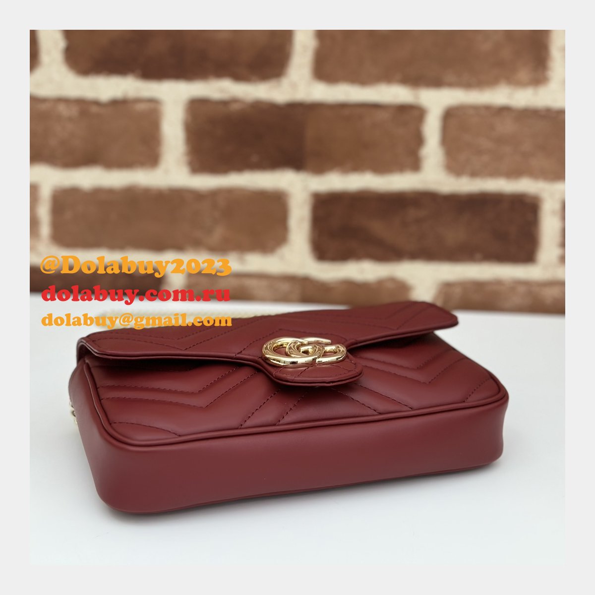 Gucci Replica GG Marmont Mini Crossbody Luxury 751526 Red Bag