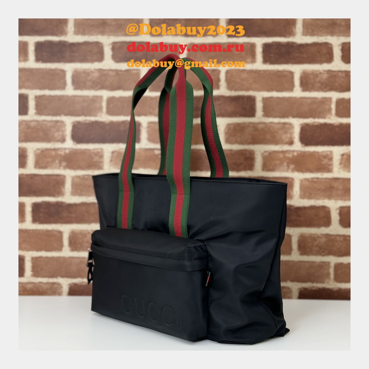 Replica Gucci 7 Star 802172 Tote Bag Black Nylon