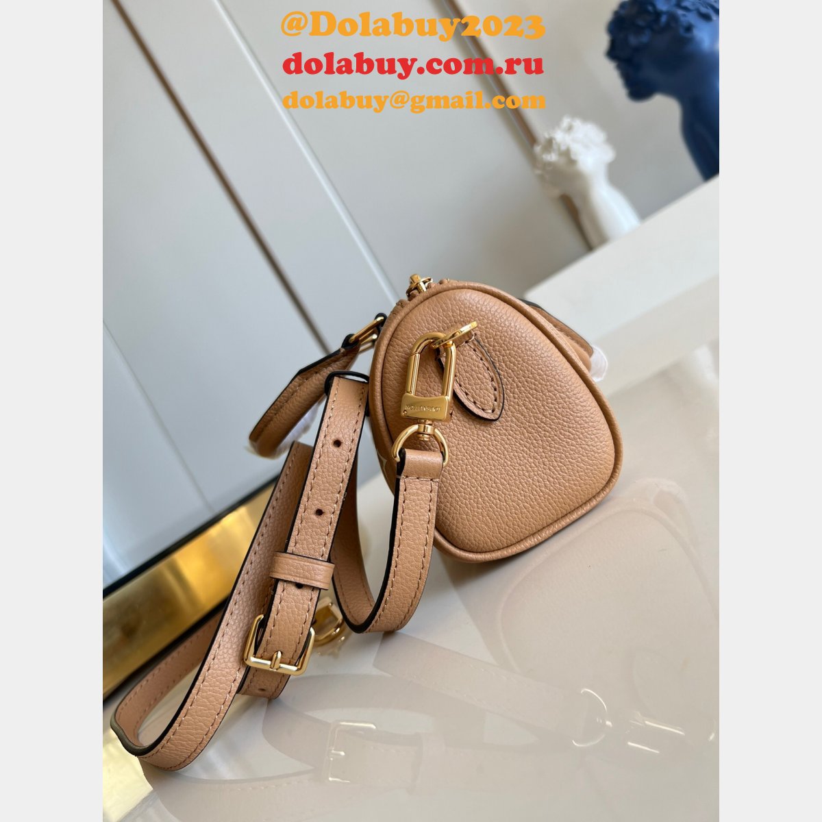 Louis Vuitton M81456 Nano Speedy Bicolor Monogram Empreinte Leather