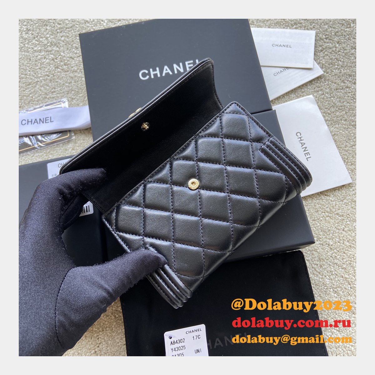 Designer CC Top Quality trifold wallet A84302