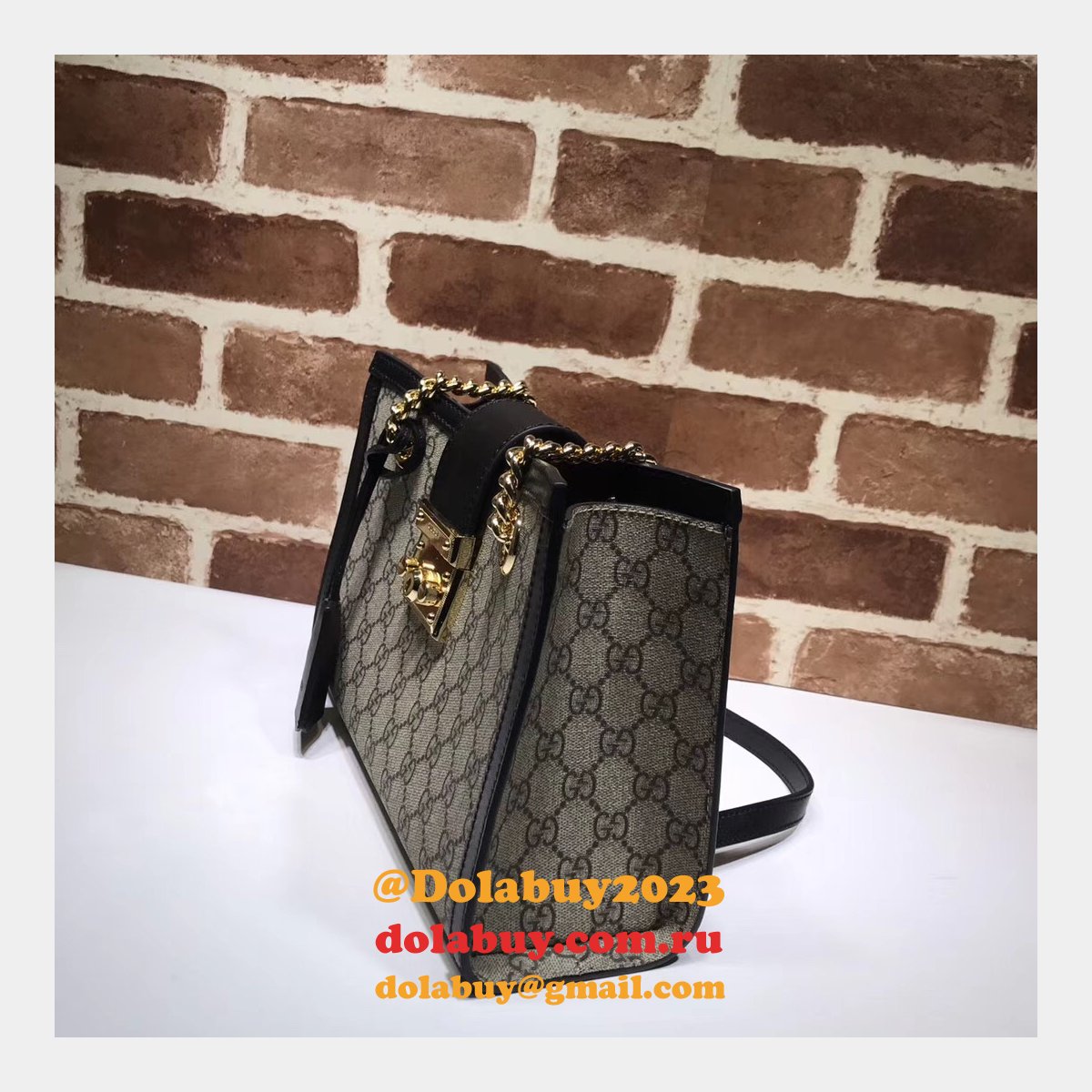 UK Gucci Replica GG Supreme Padlock Small Shoulder 498156 Bag