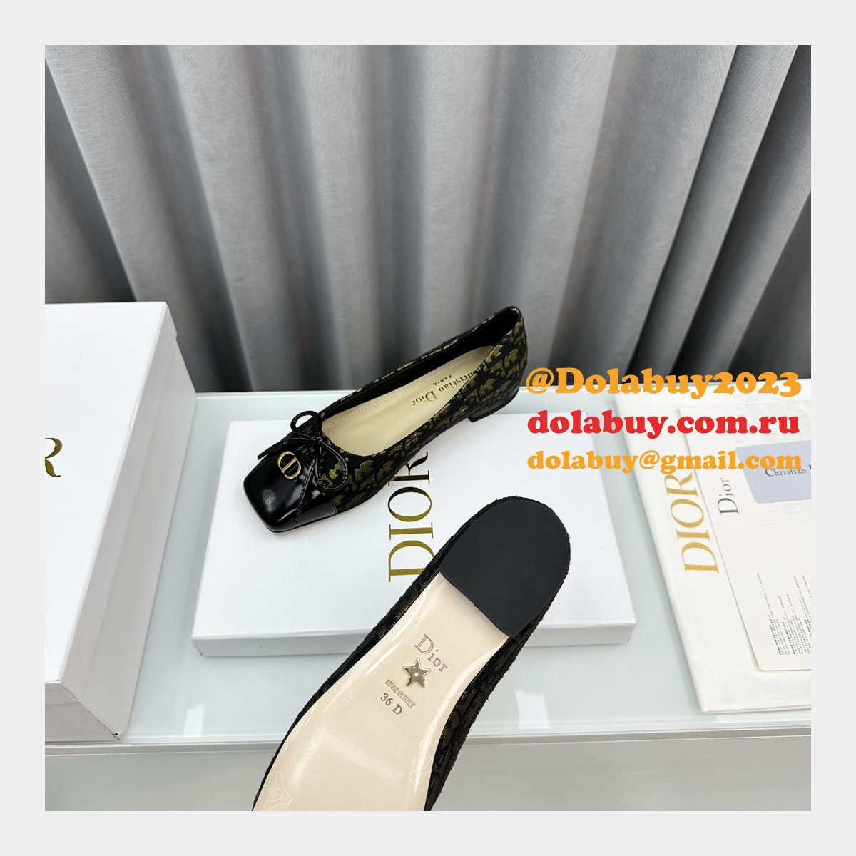 Duplicate DIOR D-Doll BALLET FLAT Designer
